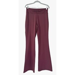 Aeropostale Womens Large Burgundy Air Soft High‑Rise Cinch Flare Leggings Active